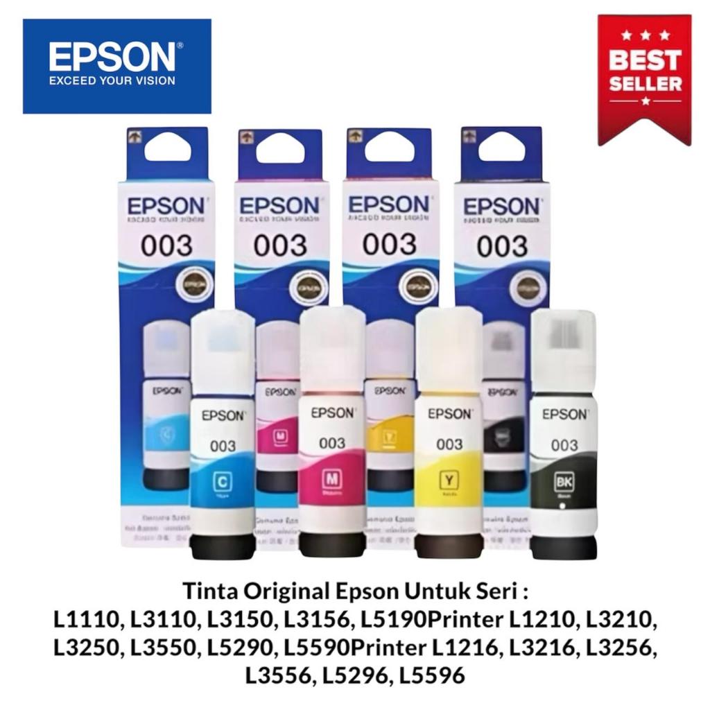 1SET TINTA EPSON 003 ORIGINAL L3210/L1110/L3110/L3210/L3150/L5190