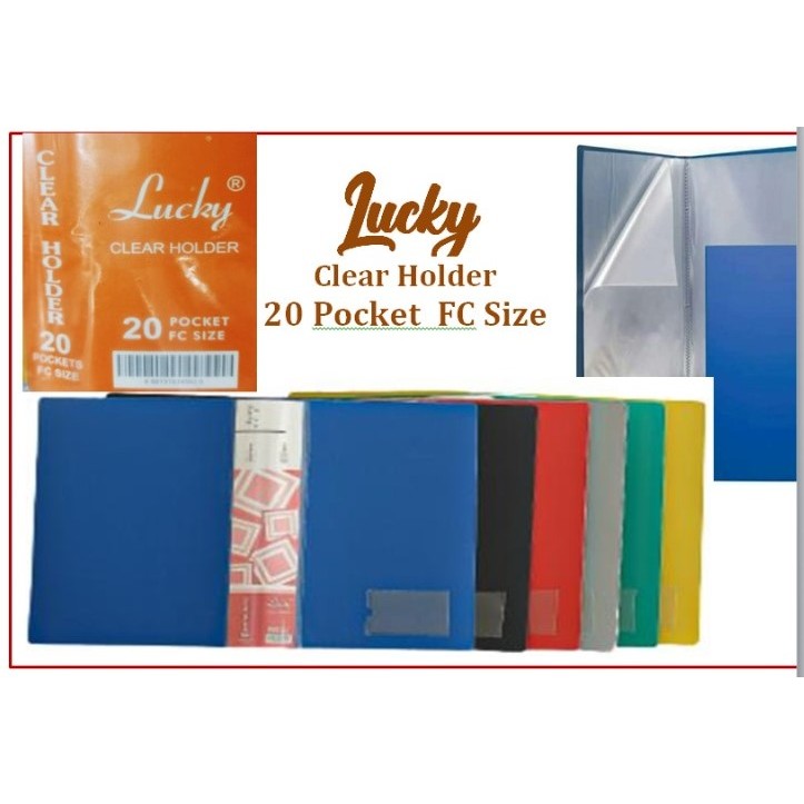 

1Pcs) Clear Holder F4 Folio 20 Lembar Lucky/Map Plastik/Dokumen Keeper/Map Holder