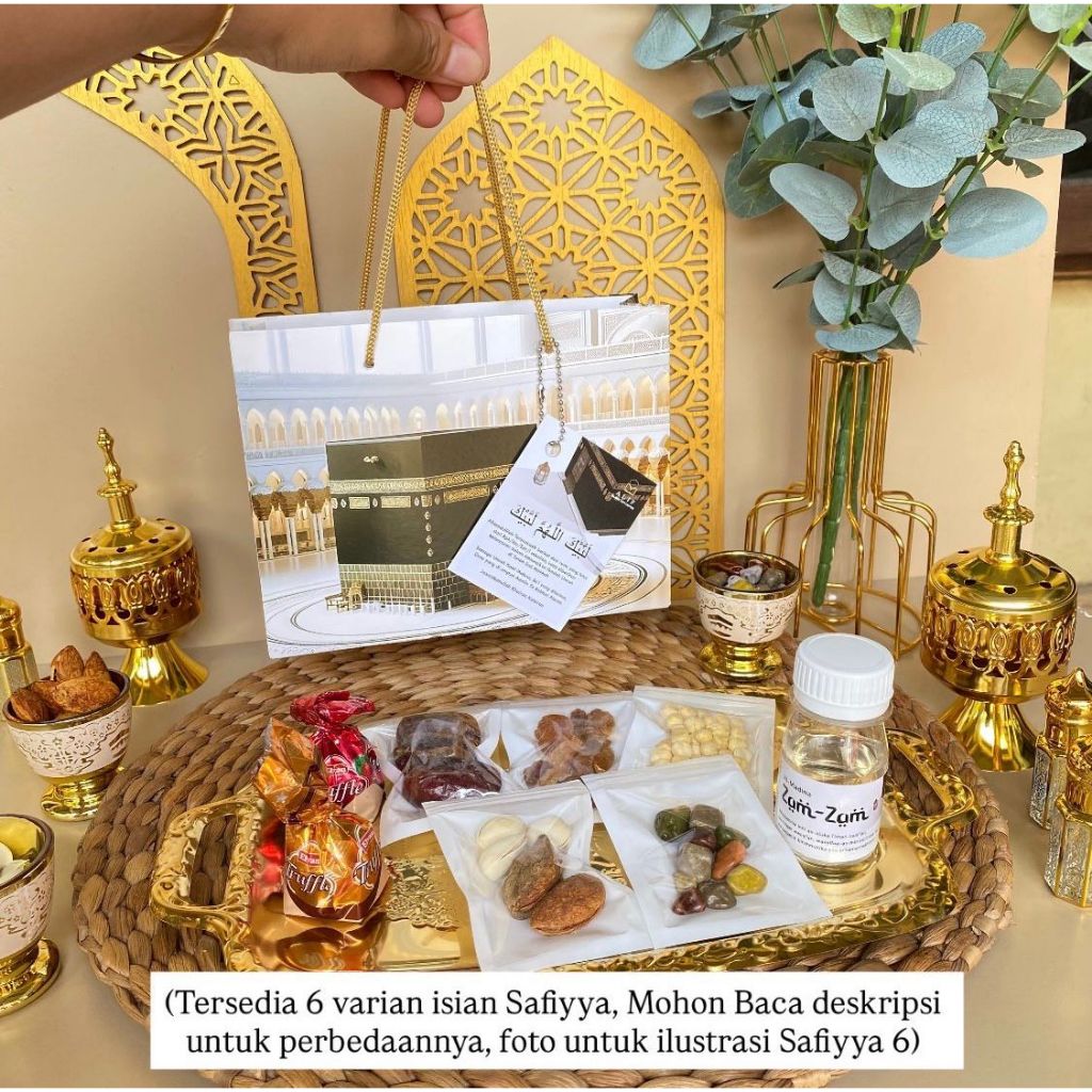 

SAFIYYA 6 (Baca Deskripsi) Oleh Oleh Umroh haji ekonomis Kemasan cantik Unik Bin Dawood Mart Gift From Makkah