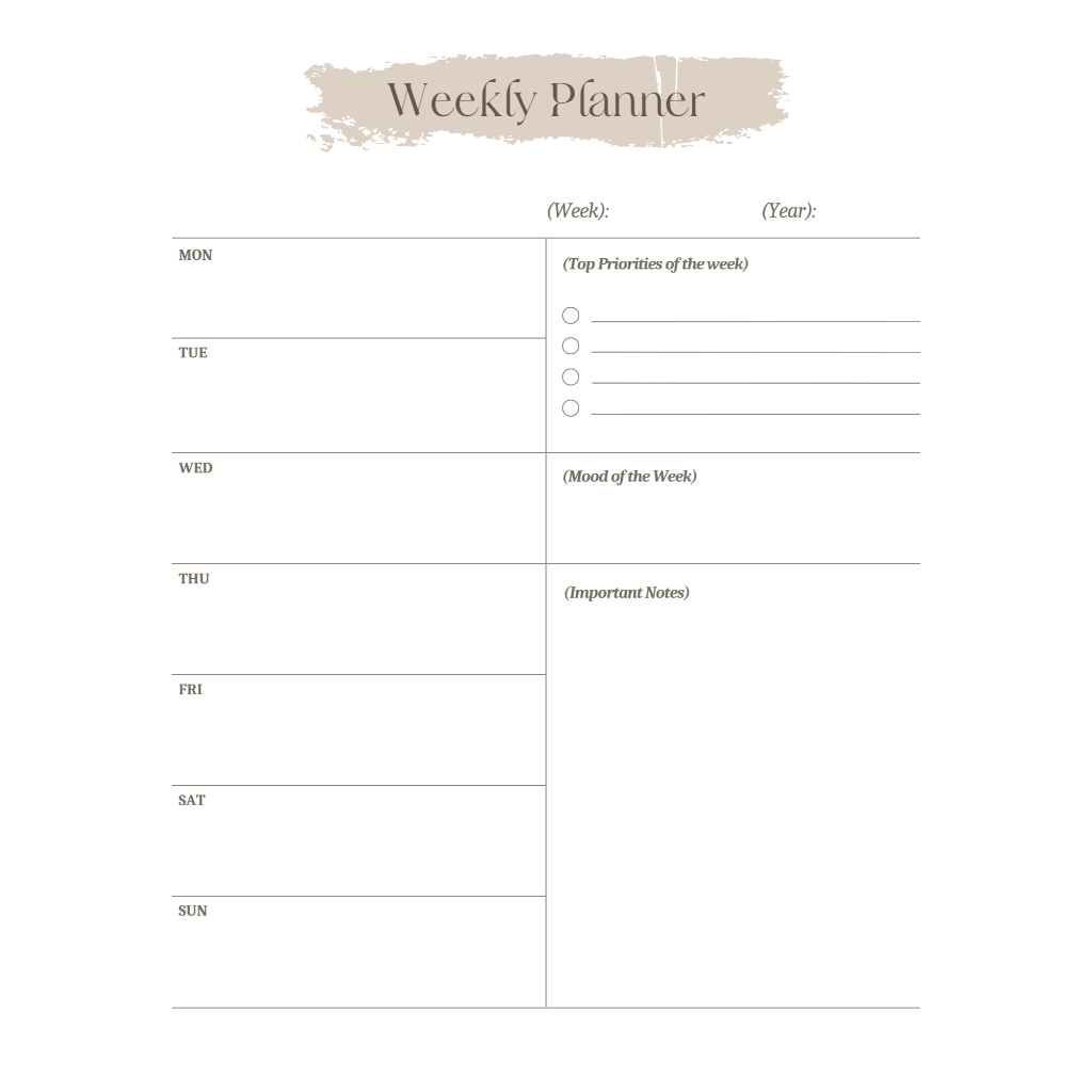 

Weekly Planner A4 Wipe and Clean Magnet