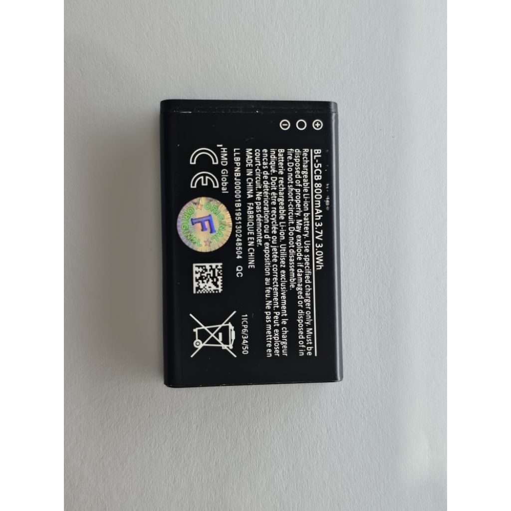 Baterai Nokia 100 101 103 105 106 109 111 113 C1-01 C1-02 X2-05 Model BL-5CB Original