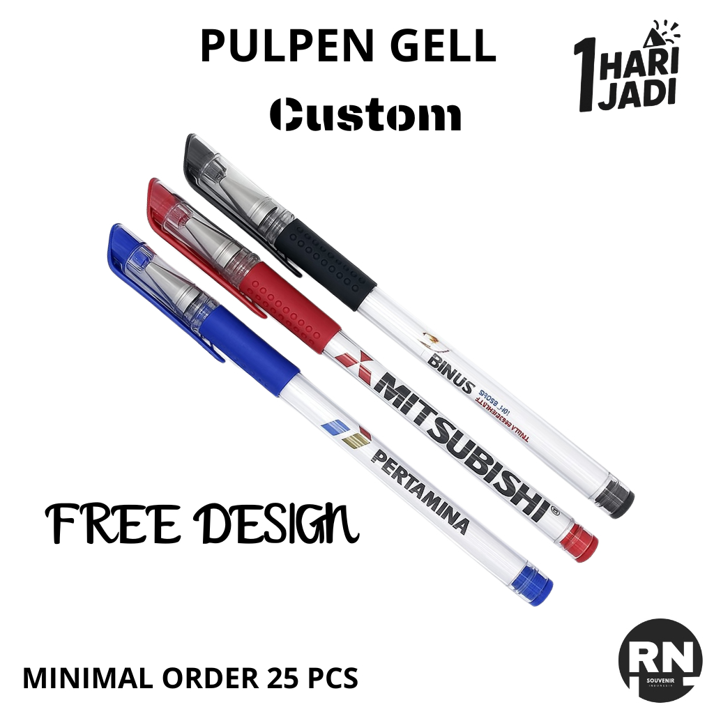 

Pulpen Gell Custom Murah / Ballpoint Gel Costom / Pulpen Souvenir Costom / FREE DESAIN