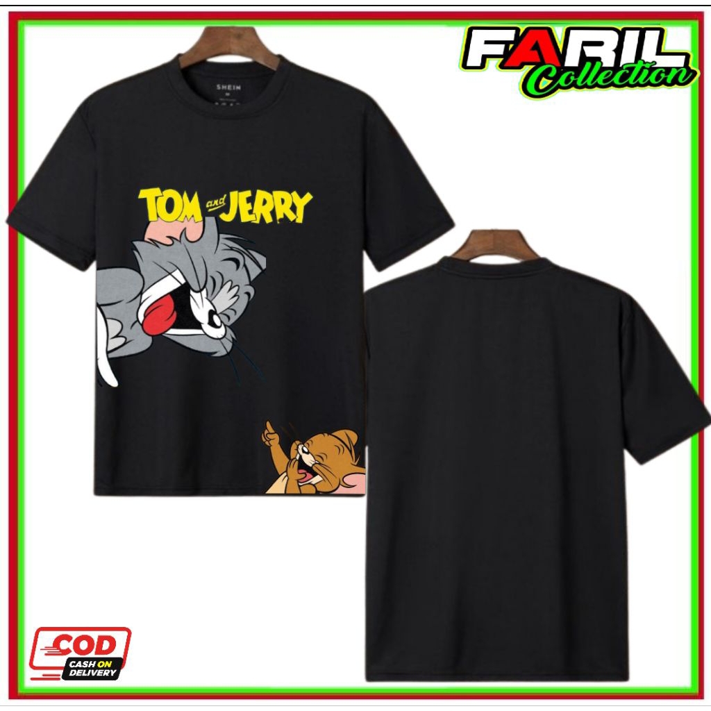 Baju Kaos T-Shirt TOM AND JERRY Ukuran Anak Dan Dewasa Cotton 30s Premium