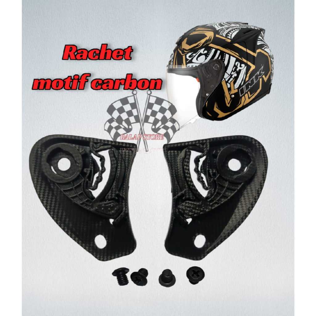 Rachet Helm INK dyanamic, ink metro, Dudukan kaca helm Motif karbon