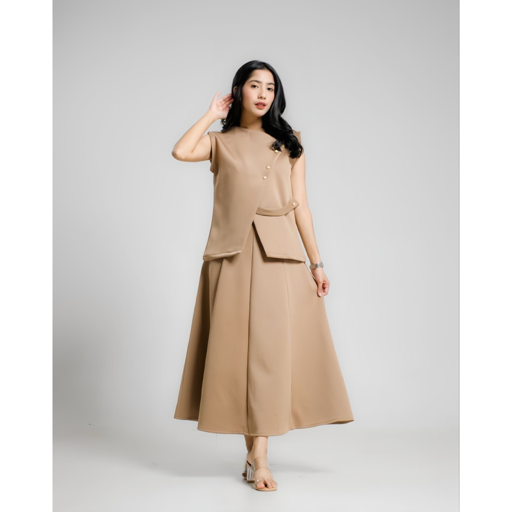 Viona Vest Set - Set Blazer Wanita - Vest Outer Set - Setelan Rok Wanita Vest Blazer - Vest Wanita -