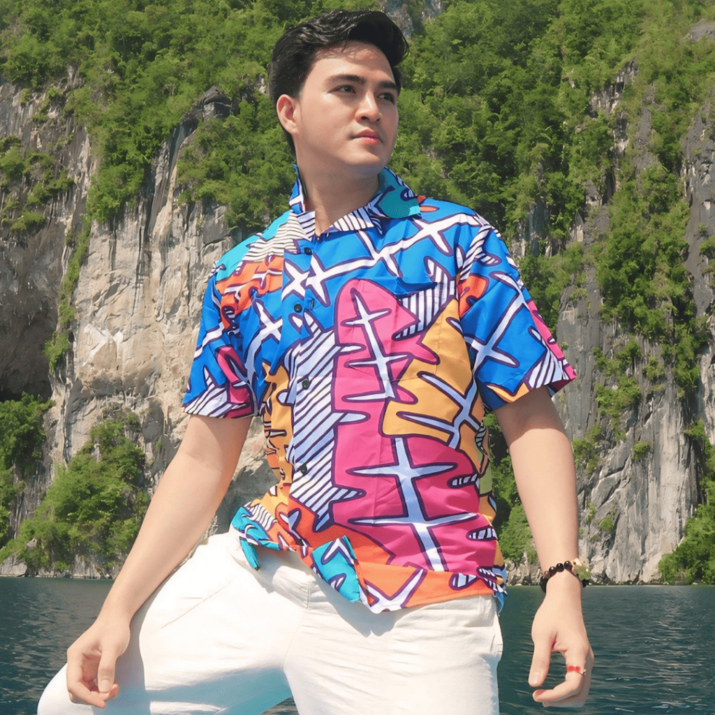 Dowear Baju Shirt Kemeja Pria Wanita Motif Printing Pantai Lengan Pendek Premium DAUN ABSTRAK 338