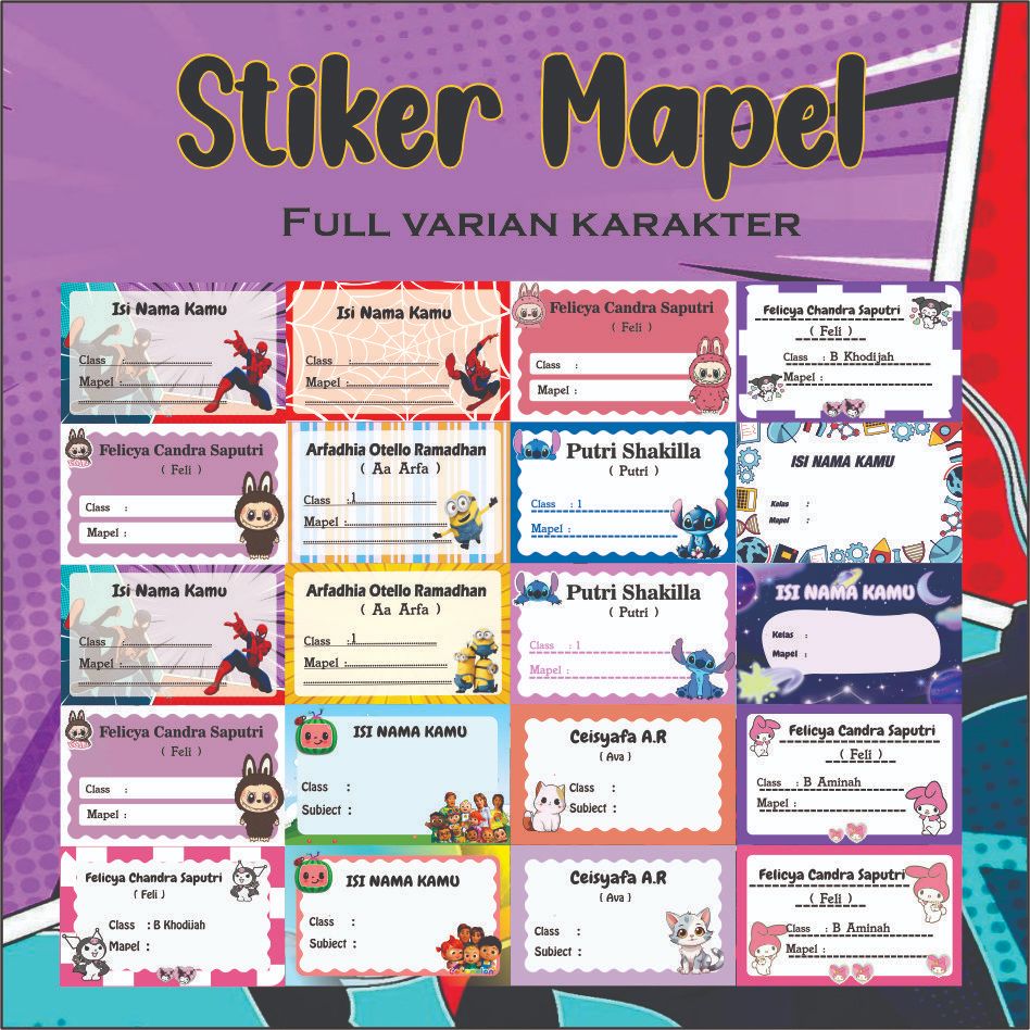 

Stiker Mapel Full Varian Karakter ( BOLEH REQUEST)