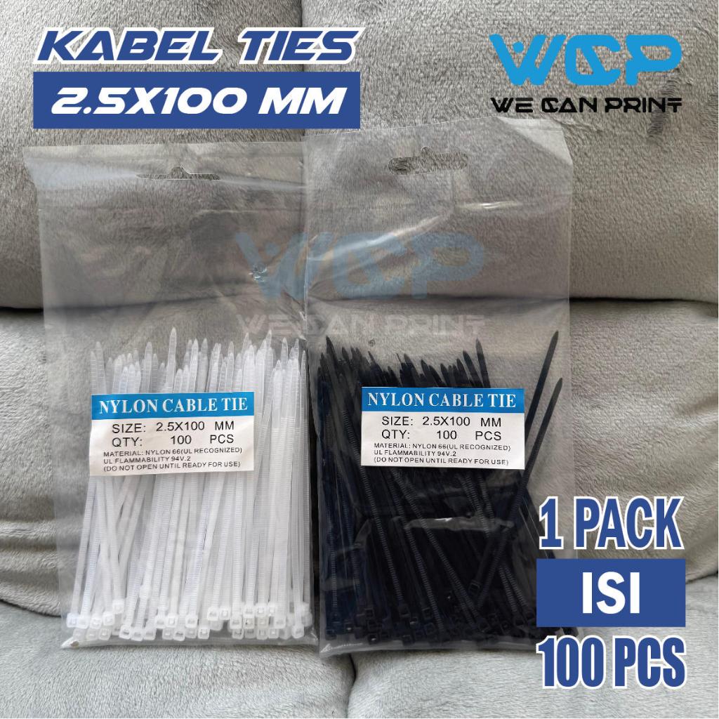 

Kabel Ties 2.5x100mm Nylon Cable Tie Hitam / Putih 10cm Insulock Ties Tis 10 cm 2.5 x 100 mm Insulok (isi 100 pcs)