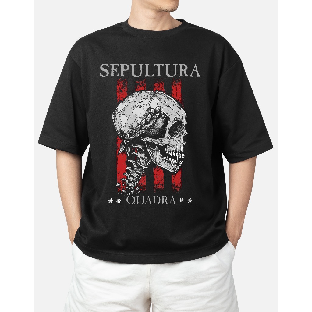 KAOS T-SHIRT SEPULTURA QUADRA | TAG MERCHCONS | BOOTLEG | KAOS BAND | KAOS METAL | KAOS MUSIK