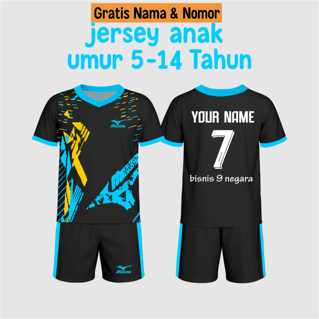 PASANG NAMA DAN NOMOR JERSEY CUSTOM Anak Laki Laki Pasang Nama Dan Nomor Futsal Custom Jersey Bola A