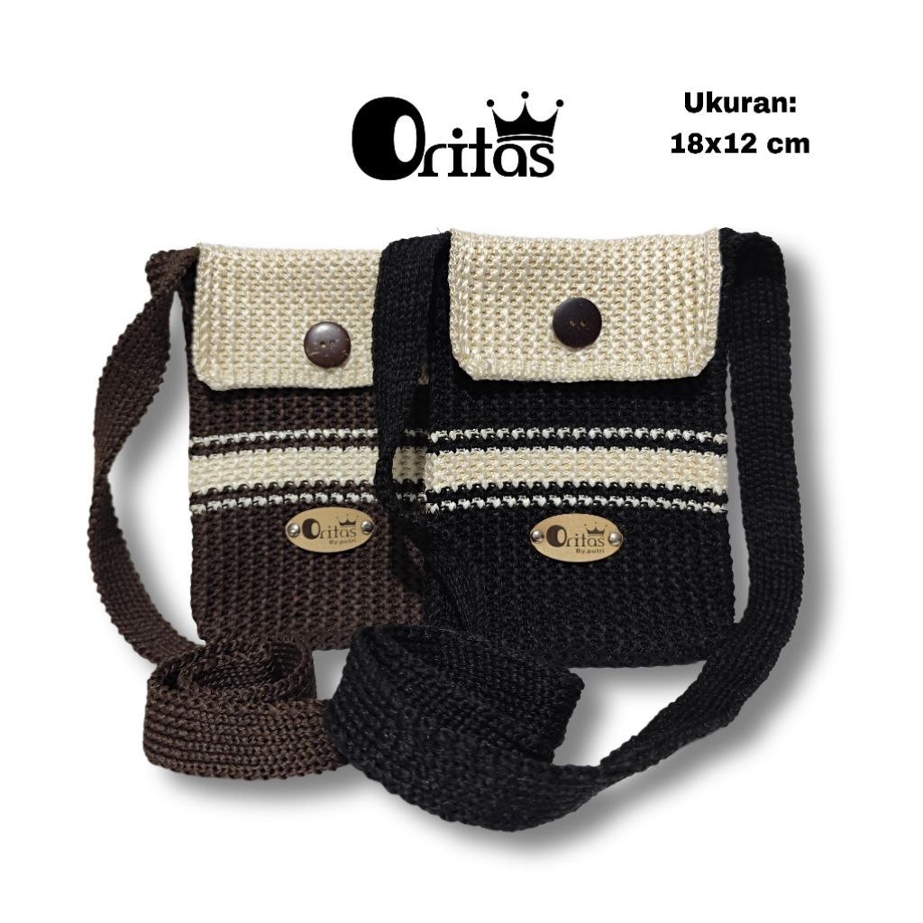 tas rajut selempang / tas hp oritas terbaru 2025 / tas simple praktis