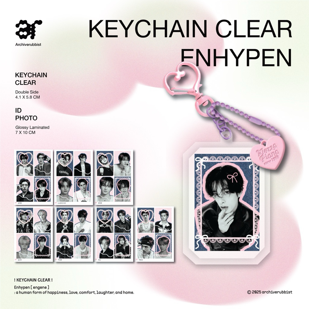 KEYCHAIN CLEAR KPOP ENHYPEN GANTUNGAN KUNCI / GANTUNGAN TAS KPOP JAKE JAY SUNOO SUNGHOON JUNGWON