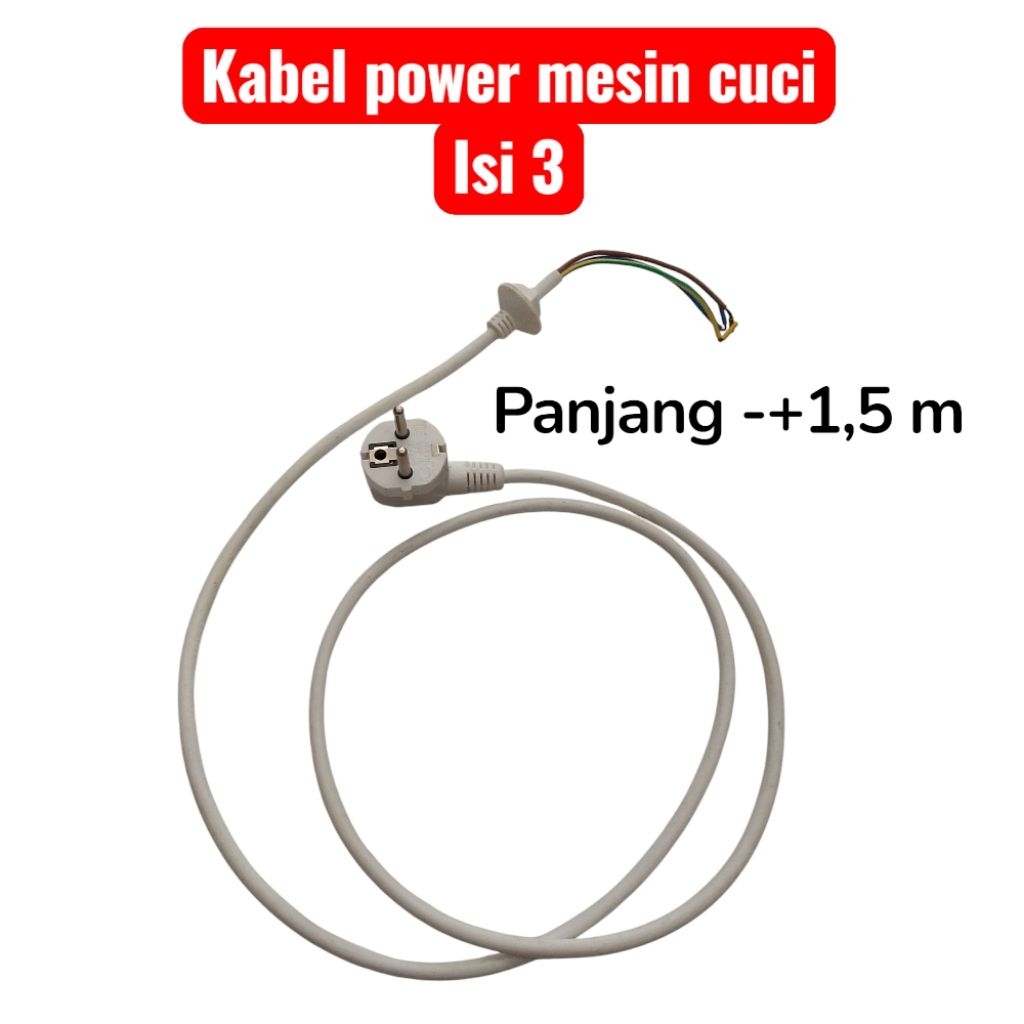Kabel power kabel listrik mesin cuci isi 3