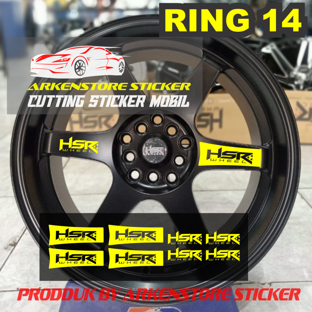 STICKER STIKER VELK HSR WHEEL STIKER VOLK VELK MOBIL HSR WHEEL RACING RING 14 ISI 8PCS