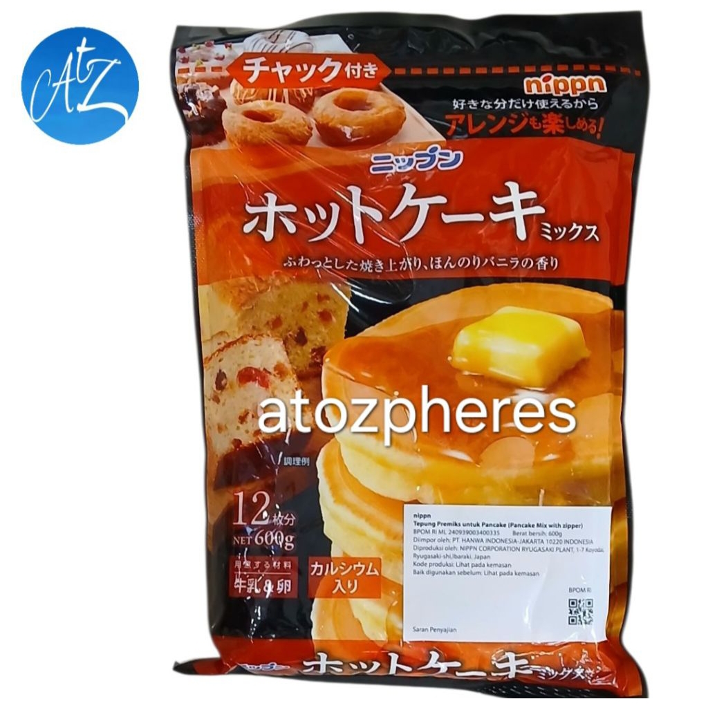

Tepung Premiks untuk kue panekuk Jepang Japan nippn Pancake Mix with zipper 600g