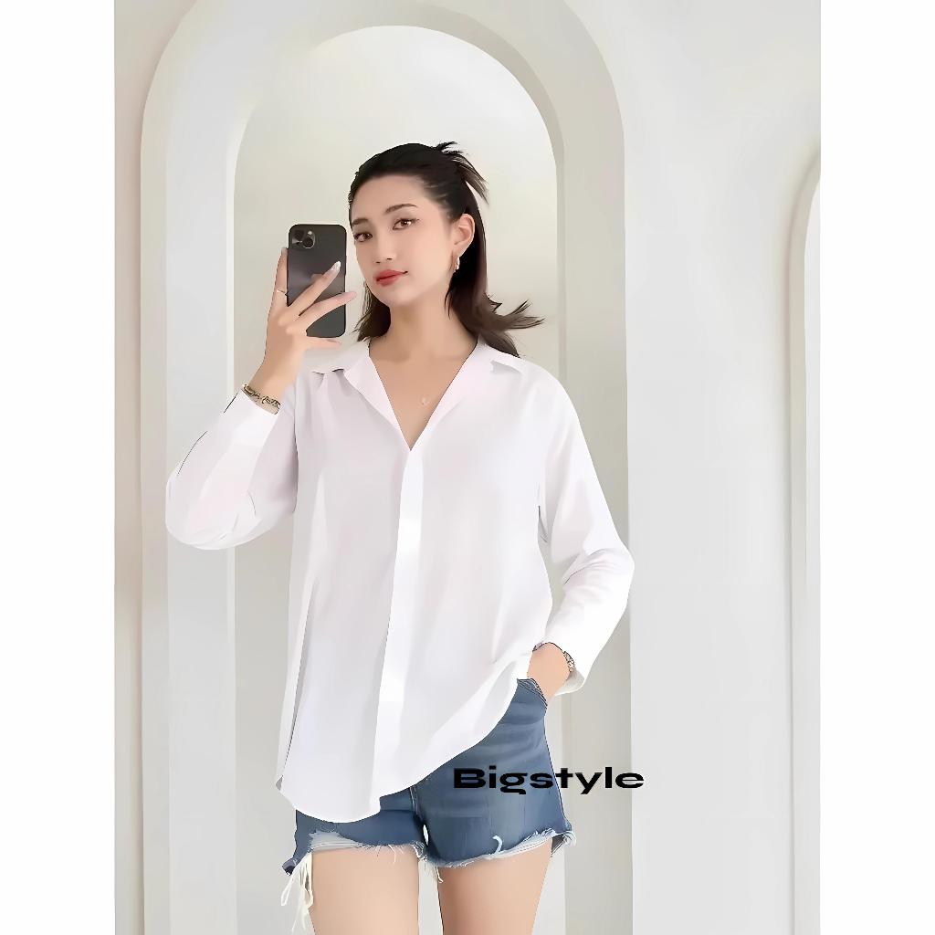 Blouse Wanita Polos Leher V / Atasan Wanita Kemeja Blouse Ruffle Ballon / Blus Wanita Casual Kerja K