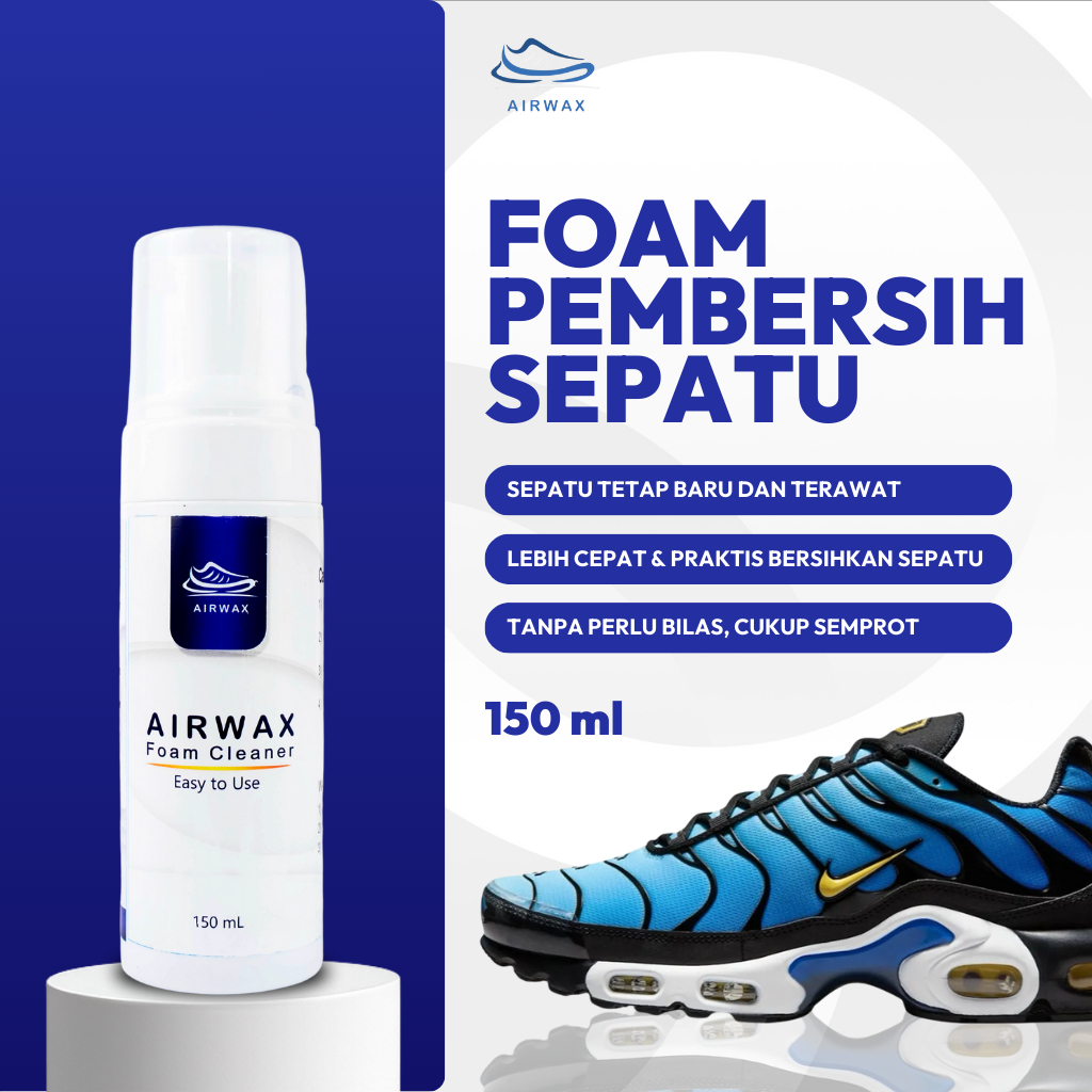 AIRWAX - Foam Shoe Cleaner Pembersih Sepatu Tanpa Air Foam Pembersih Sepatu 150 ml
