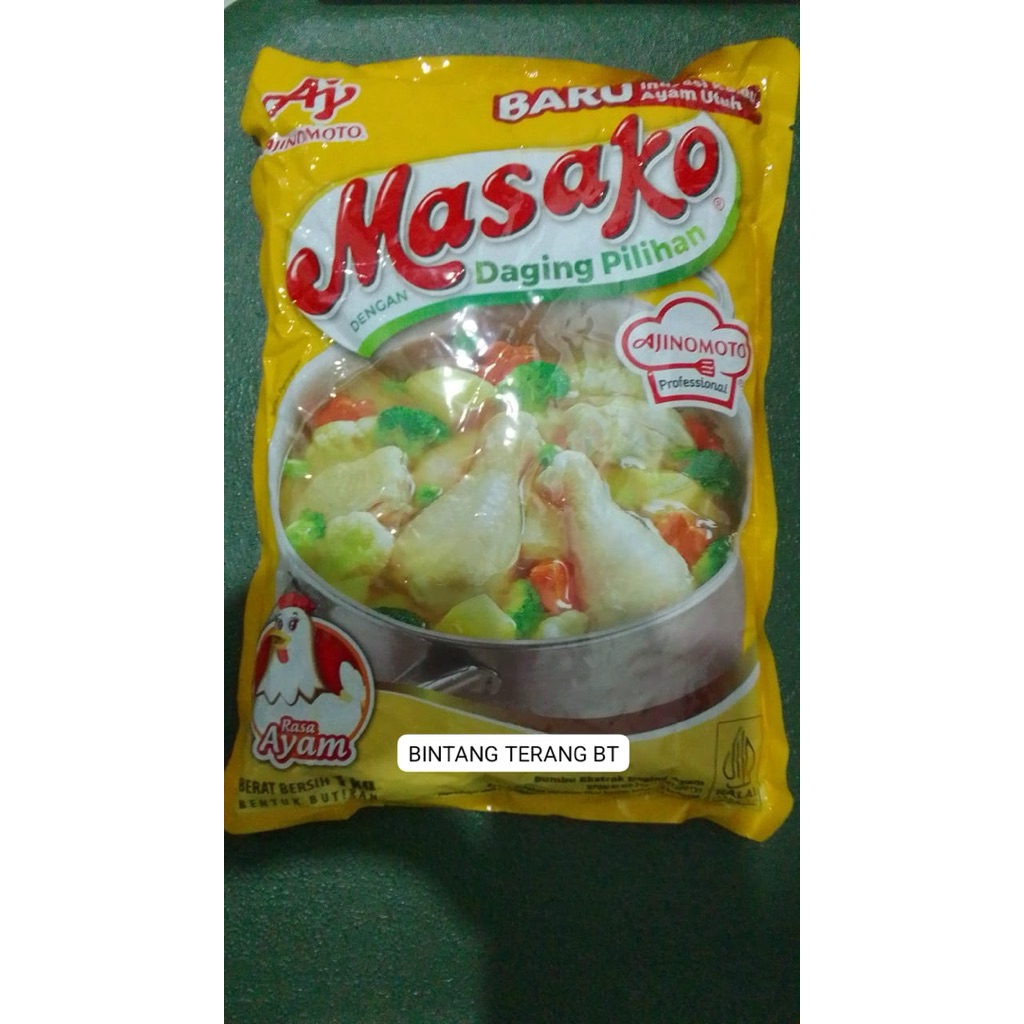

Masako Bumbu Kaldu Ekstrak Daging Ayam 1 kg per pcs / 1000 gr per bks bungkus