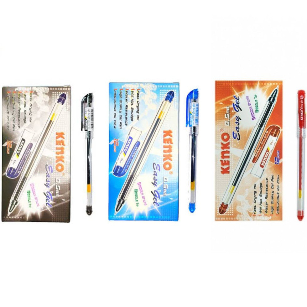 

Pulpen Easy Gel Kenko / Ballpoint Gel 0.5 mm / Pen Lancip Cair Murah