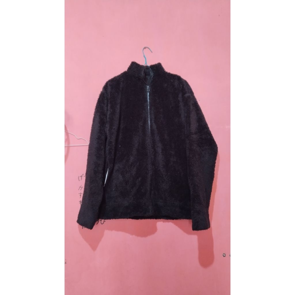 Jaket Sherpa Black Size L