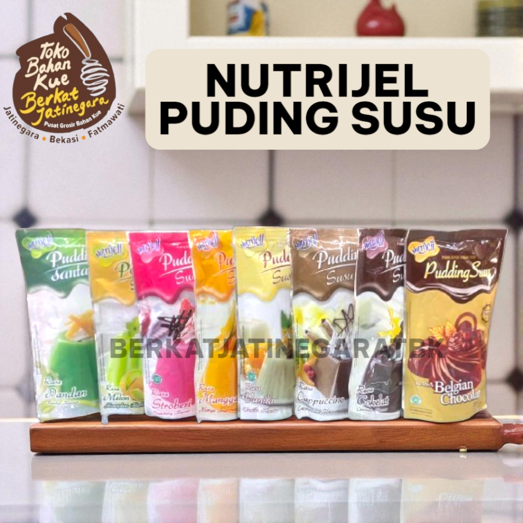 

PUDDING SUSU COKLAT STRAWBERRY VANILLA CAPPUCINO MANGGA NUTRIJELL 145 GR / LSN ( 12 PCS )