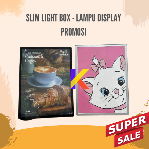 Lampu Menu Cafe LED Lightbox | Frame LED Portable slim light box A3 | Frame Lampu Menu Promosi