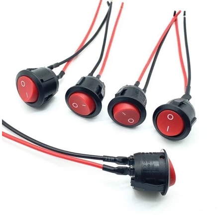 Saklar Sakelar Swith Swicth On Off Lampu LED Sparepart Variasi Motor Mobil Tombol Bulat