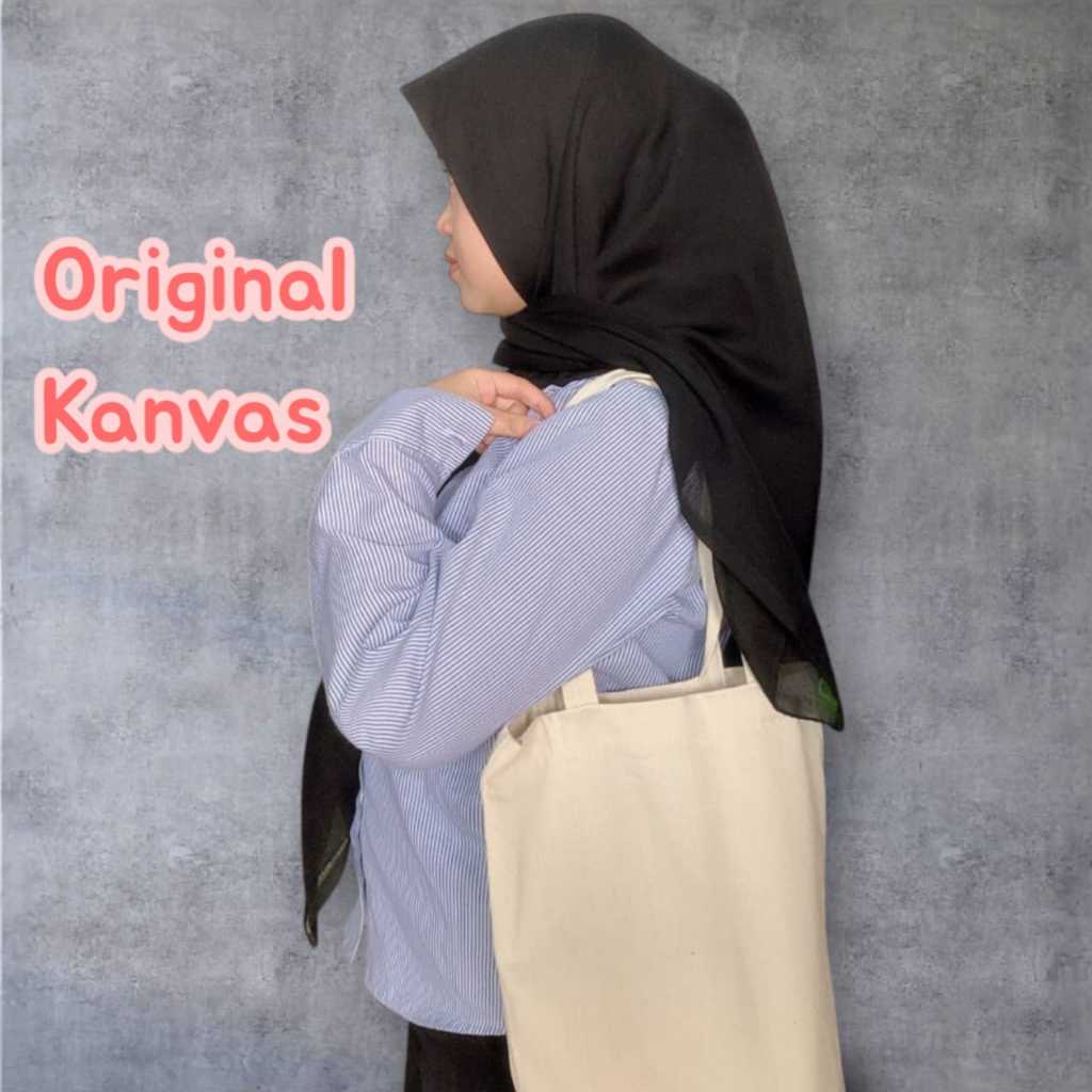 Totebag Kanvas Greige Polos Ukuran 30x40 Termurah