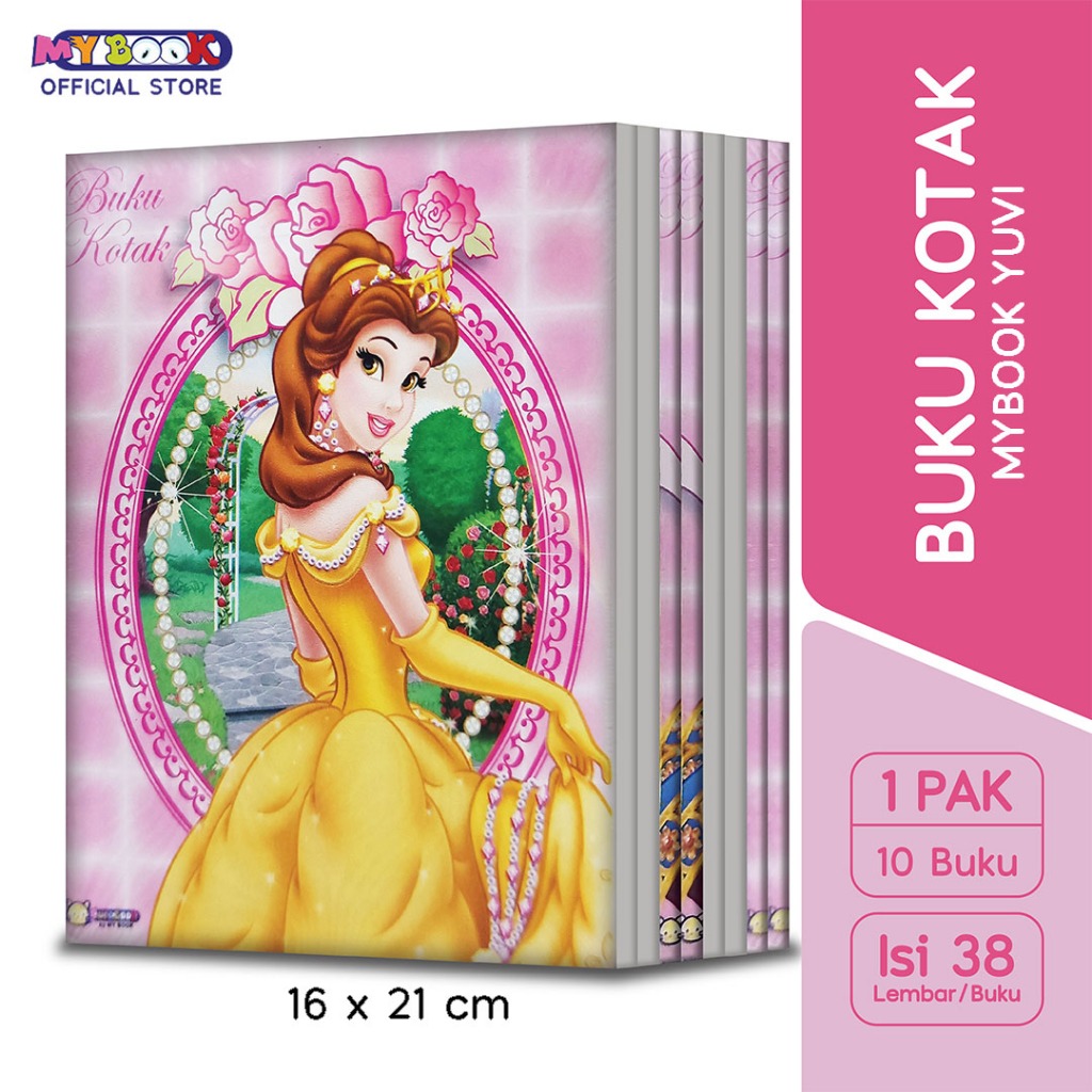 

My Book Yuvi Buku Kotak Kecil A5 Disney Princess Official 38 Lembar - 10 Buku