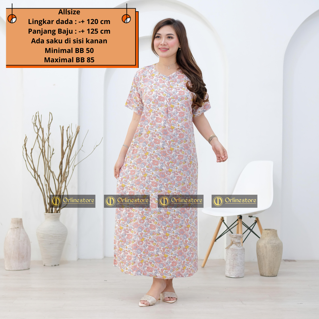 CUCI GUDANG TERBARU Daster Panjang Lengan Pendek Daster Jumbo Panjang Lengan Pendek