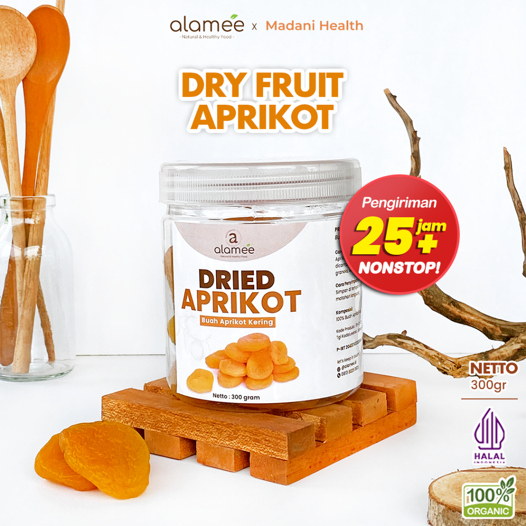 

ALAMEE Dried Apricot Buah Aprikot Kering Dried Fruit Apricots Tanpa Biji Cemilan Buah Sehat 300gr