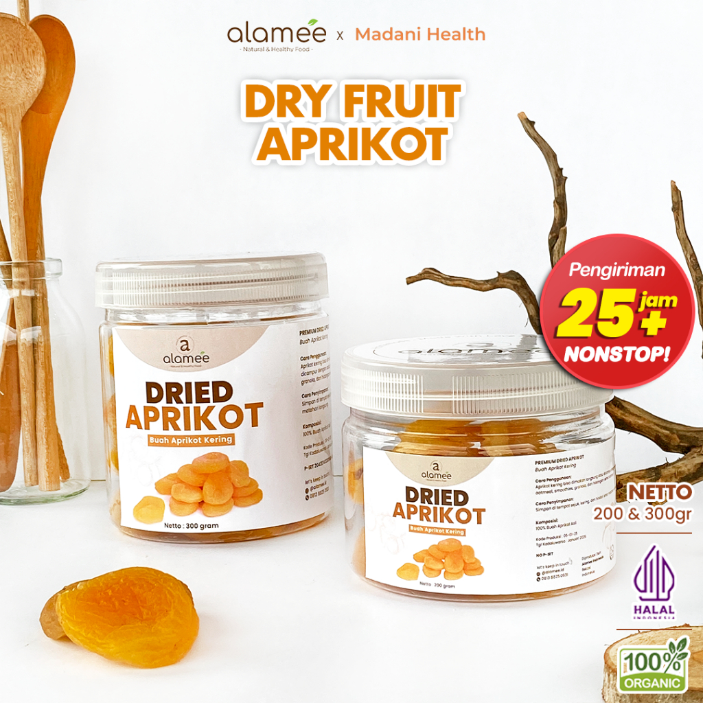 

ALAMEE Dried Apricot Buah Aprikot Kering Dried Fruit Apricots Tanpa Biji Cemilan Buah Sehat 300gr
