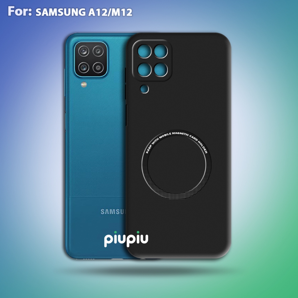 Case Samsung A12/M12 Softcase With Ring Magnetic Premium Casing