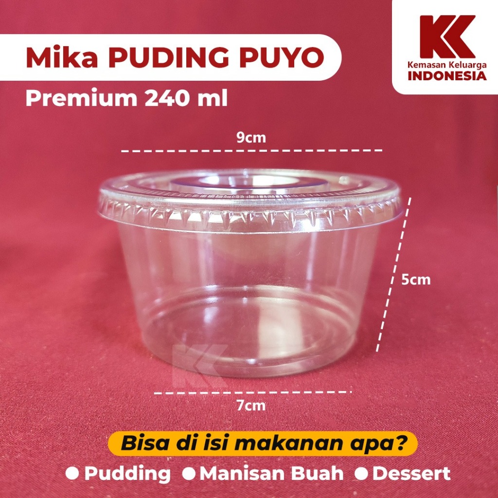 Mika Puding Puyo 240Ml / Gelas Jelly / Cup Puding Puyo Premium @ 50Pcs