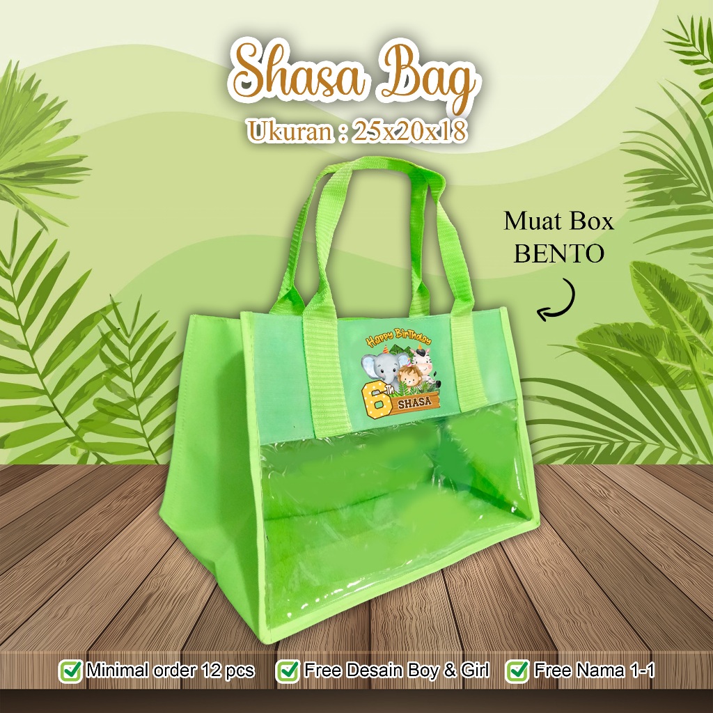 

PREMIUM MODEL SHASA BAG Tas Ultah Murah Di Bawah 15 Ribuan Tema Animal Zoo Safari Dan Bisa Custom Tema Cewek Cowok, Foto, Nama