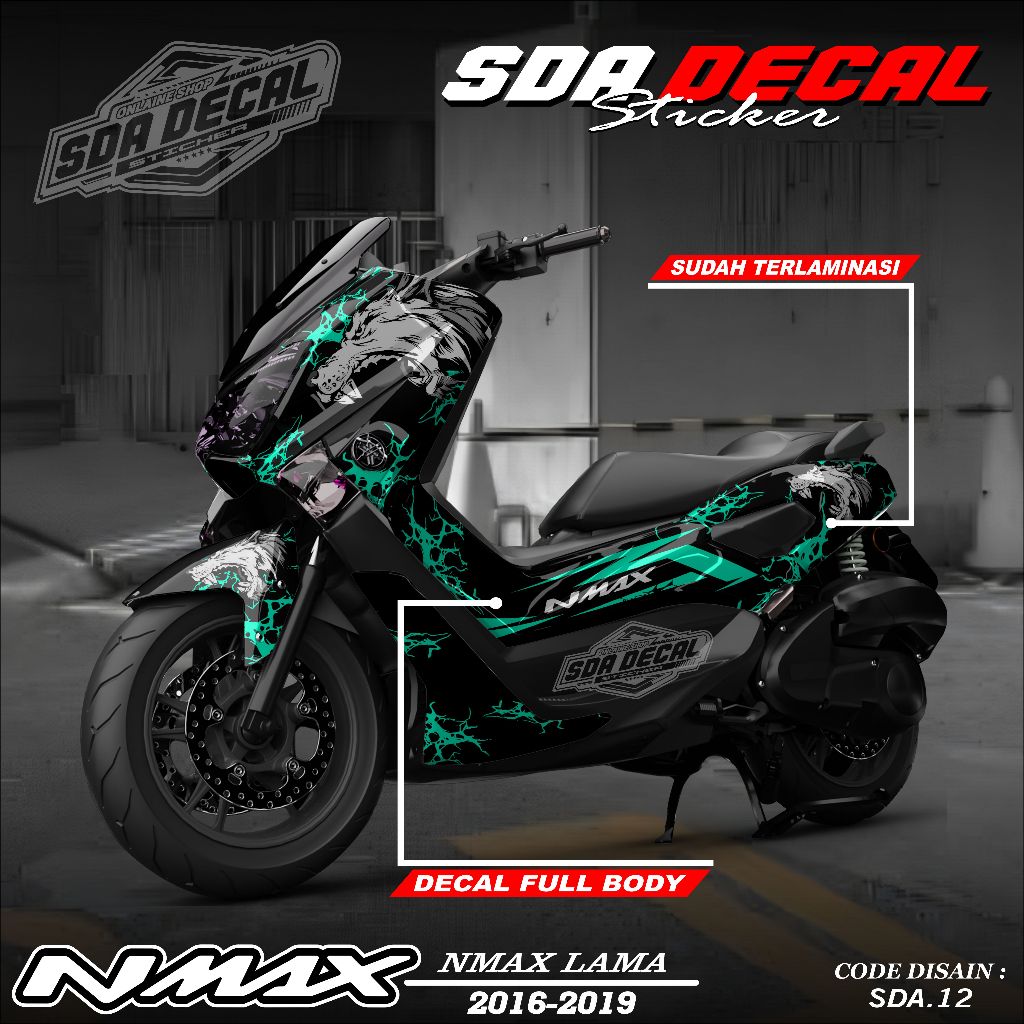 Decal Sticker Custoom Full Body NMAX Lama 2016-2019 Decal Variasi Motor NMAX Lama SDA.12