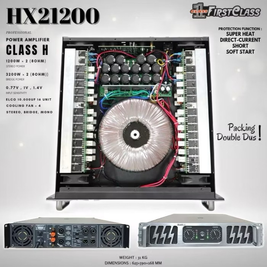 Power Amplifier Firstclass HX21200 Class H Ampli HX 21200 Profesional