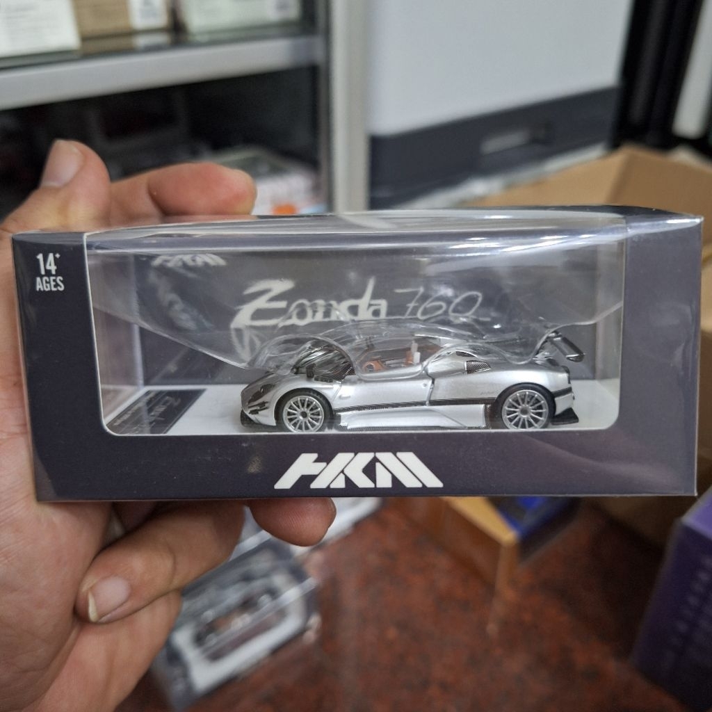 HKM Model Skala 64 Pagani Zonda 760 Roadster Silver (Openable Hood)