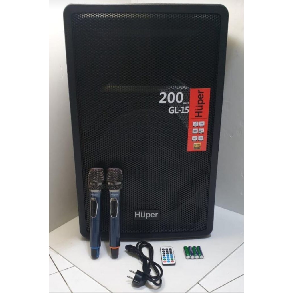 SPEAKER HUPER 15" GL 15 SPEAKER KARAOKE BLUETOOTH SISTEM
