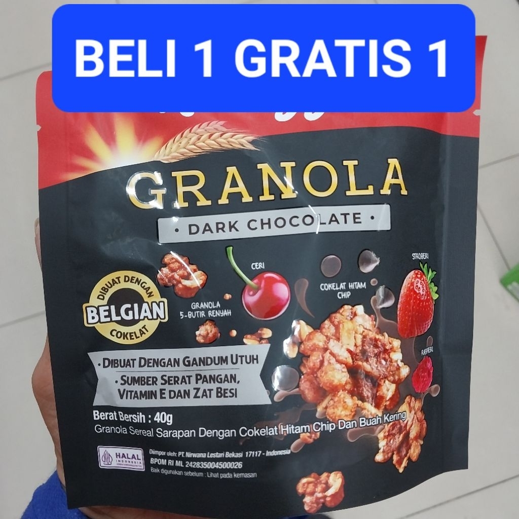 

KELLOGS GRANOLA DARK COKLAT 40 GRAM BELI 1 GRATIS 1