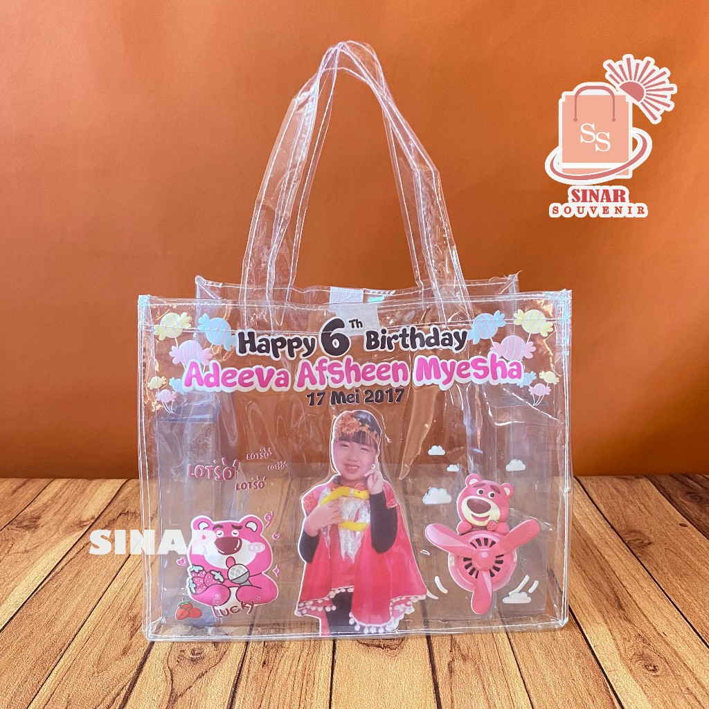 

TAS HAMPERS MIKA CETAK UV ULANG TAHUN CUSTOM NAMA - GOODIE BAG KADO SOUVENIR ULTAH UK 25 x 13 x 20