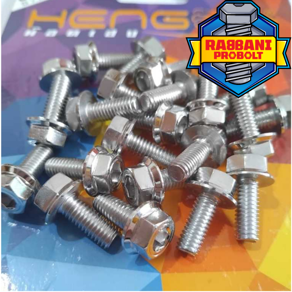 BAUT UKURAN M6x15 DRAT 10 PANJANG 1.5 CM STAINLESS HENG 100% ORIGINAL