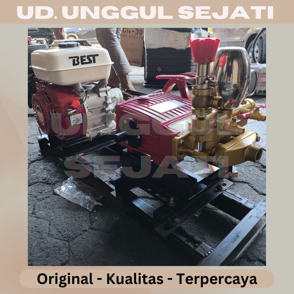 Sanchin SCN30 Mesin bensin Best GX160 5.5pk. Pondasi plat siku.