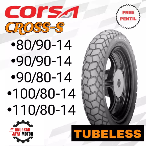 Ban CORSA CROSS S 80/90-14 90/80-14 90/90-14 100/80-14 110/80-14 Ring 14 Tubeless Ban Motor Corsa Ri