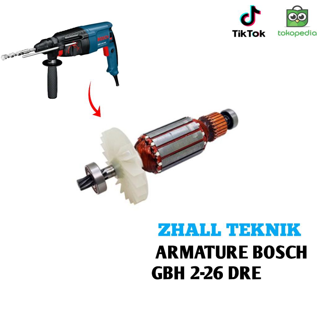 Armature untuk Bosch GBH 2-26 DRE mesin bor drill 3 fungsi