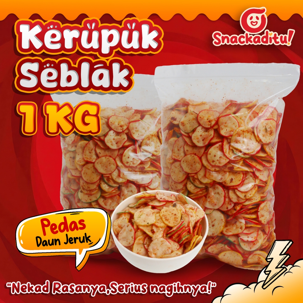 

Kerupuk Seblak Sebring 1KG Pedas Daun Jeruk Snack Cemilan Renyah dan Gurih Snackaditu