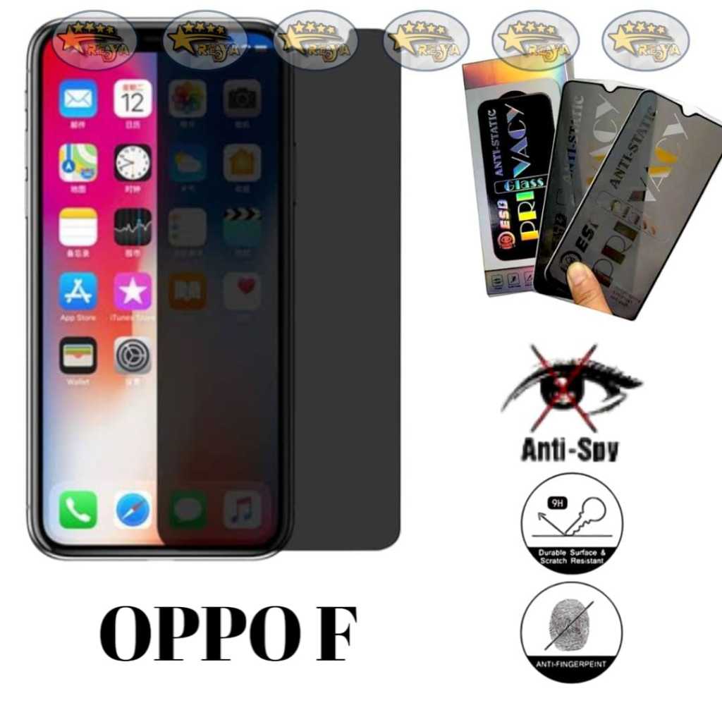 TG FULL KACA PRIVACY anti spy tempered glass anti static OPPO F1S F5 F7 F9 F11 F15  F17 F19 PRO PLUS