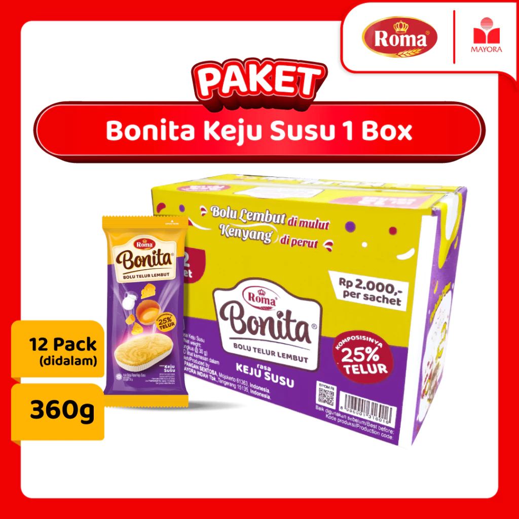 

Roma Bonita Keju Susu Paket 1 Box / Rasa Enak