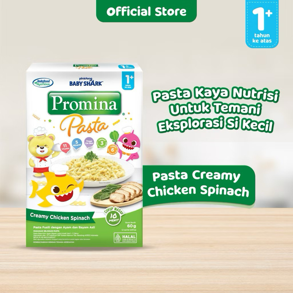 Promina Pasta Creamy Chicken Spinach 70gr – Makanan MPASI Bayi 1 Tahun ke Atas | Siap Saji & Bergizi
