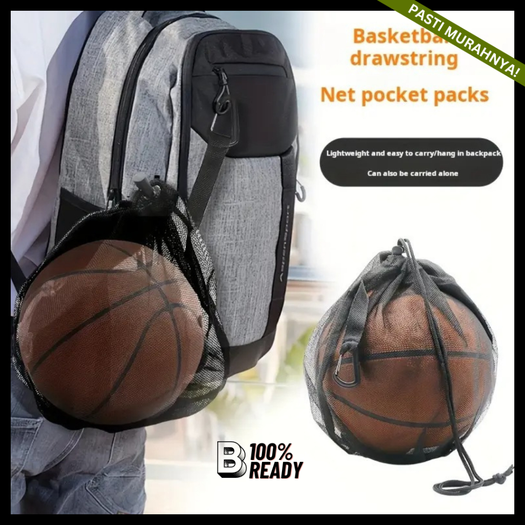 Tas Serut / Tas Serut Futsal Bola Olahraga  / Tas Serut Polos / Tas Jaring Full Serut Murah